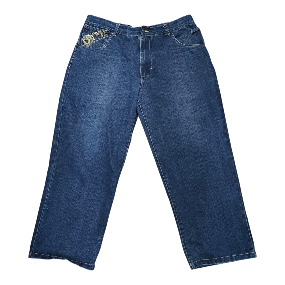 Men's Y2K Baggy Discontinued Money Raw Blue Jeans 40x32